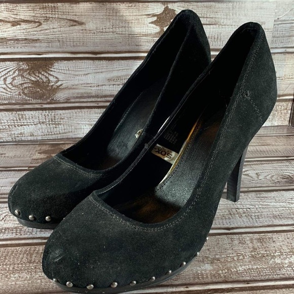 Womens Black Suede Pumps - Picture 1 of 6